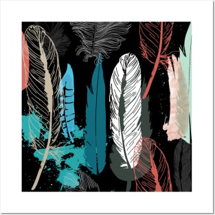 Feathers Pattern Posters and Art